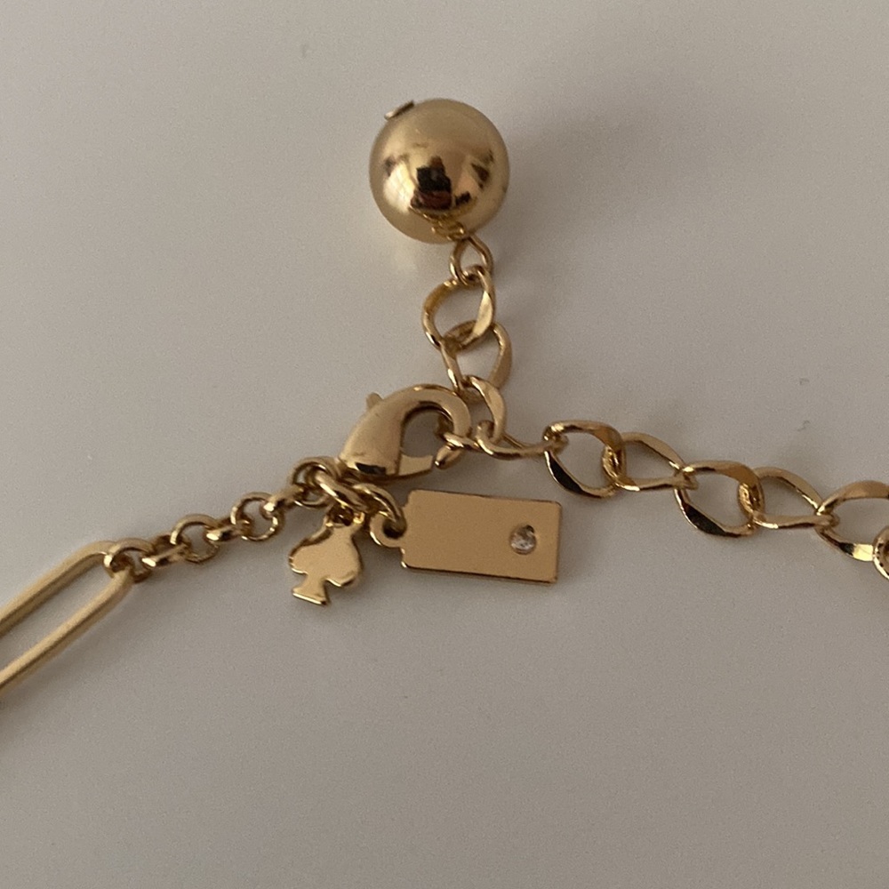 Kate Spade black and gold chain link necklace - Picture 2 of 4